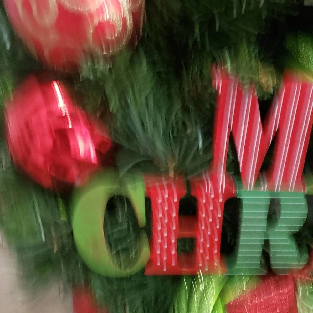 Handmade Merry Christmas wreath & hanger